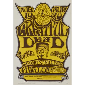 Framed 1966 Kelly Mouse "Greatful" Dead Psychedelic Rock Poster