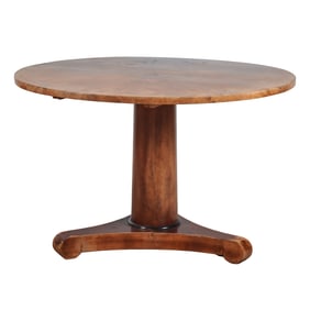 Biedermeier Birch Round Center Table