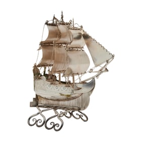 Silverplate Model Sailing Ship