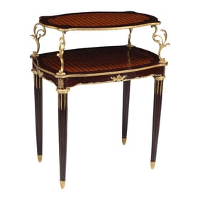 French Regency Style Two Tier Table with Bronze Mount