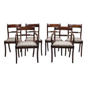 Set of Six English Regency Style Dining Chairs