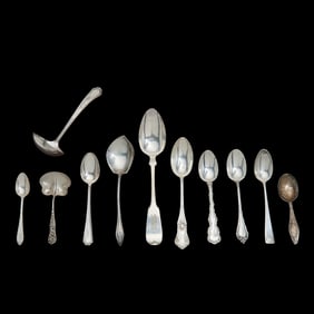 Collection of Sterling Silver Spoons including Tiffany and Gorham