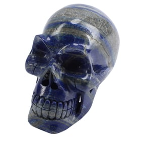Modern Carved Lapis Lazuli Skull