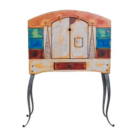 Avner Zabari Painted Jewelry Chest on Stand