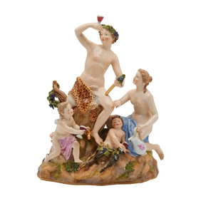 Meissen Porcelain Bacchus Figural Group