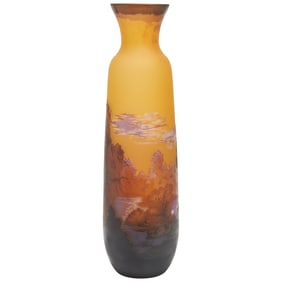 Cameo Glass Vase Floor Vase, Manner of Galle