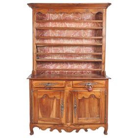 French Brittany Inlaid Walnut Vaisselier