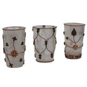Set of Three Jeweled Rock Crystal Cups