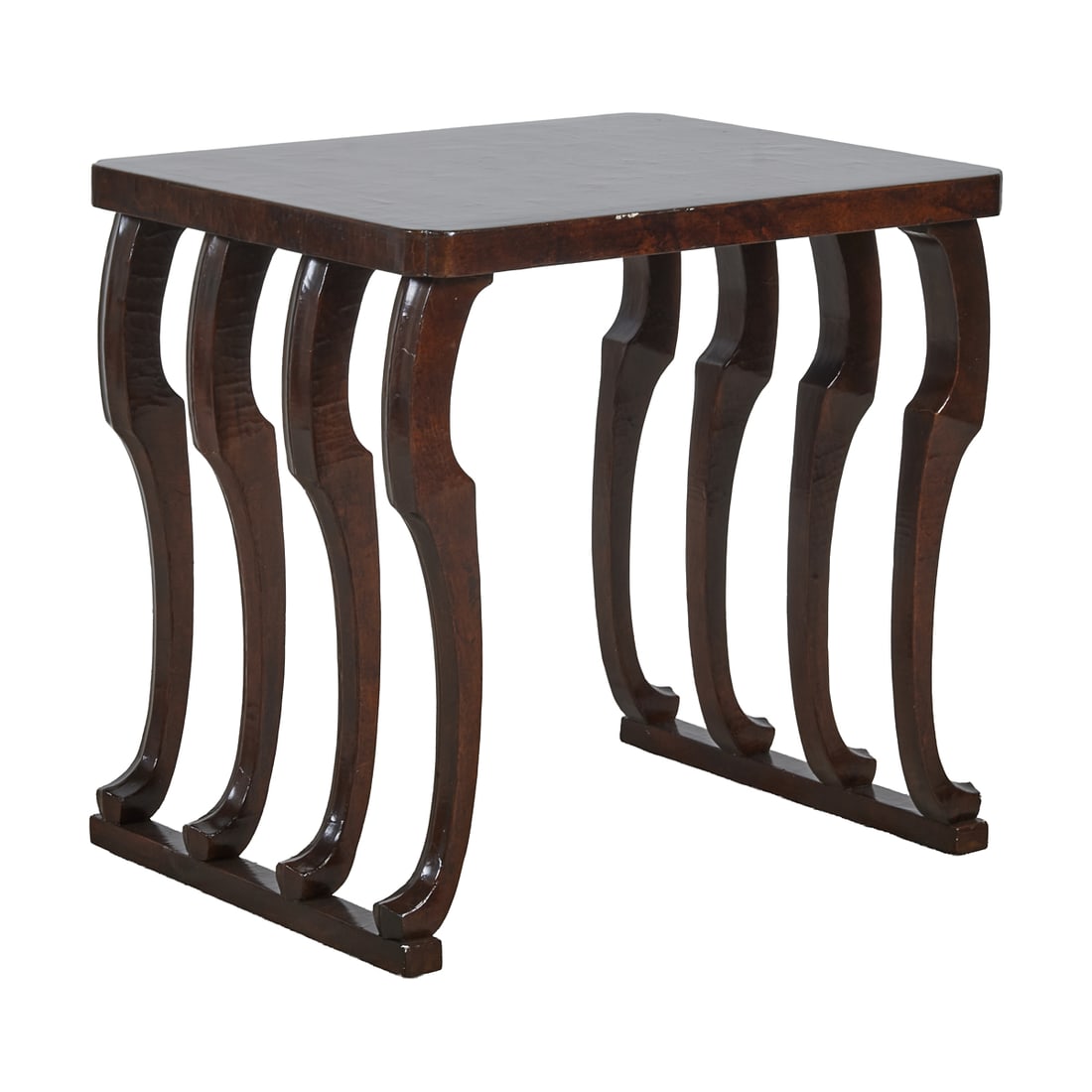 Randolph and Hein Attributed Brown and Black Lacquer Occasional Table (1 of 4)