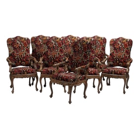 Set of Eight Louis XV Style Dining Chairs