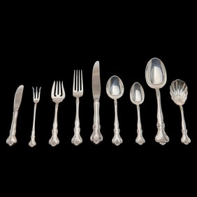 Reed and Barton Sterling Silver Flatware in the Rose Cascade Pattern