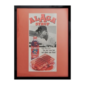 Willie Mays Alaga Syrup Advertisement Poster
