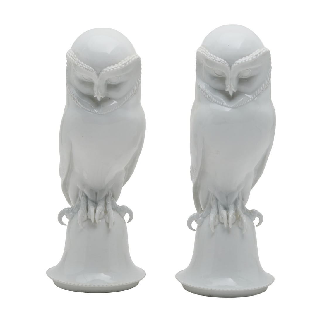 Pair of Max Esser for Meissen White Porcelain Sculptures of Owls (1 of 4)