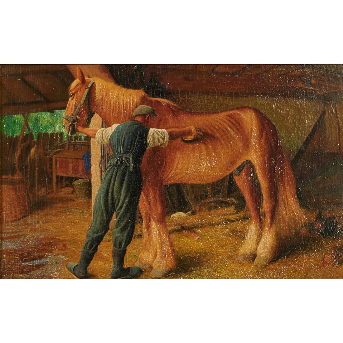 Richard Muller, Horse Groomer, Oil on Panel (1 of 4)