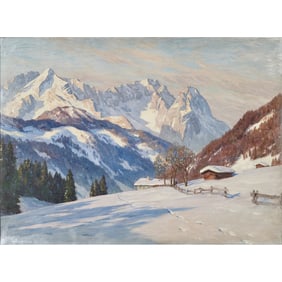 Erwin Kettemann, Alpine Winter, Oil on Canvas