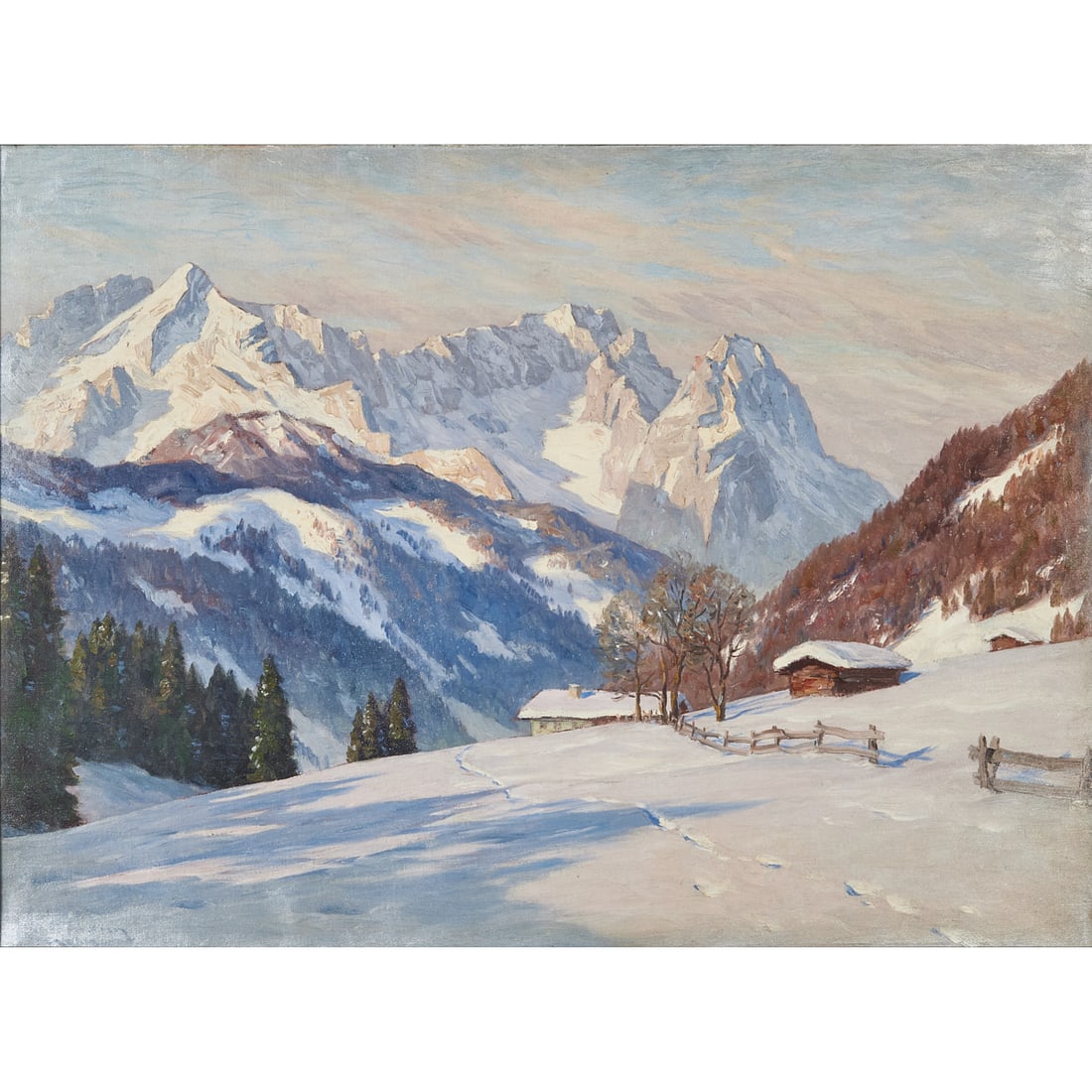 Erwin Kettemann, Alpine Winter, Oil on Canvas (1 of 5)