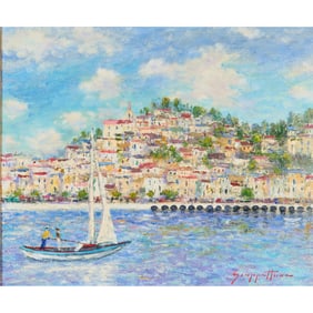 James Scoppettone, Amalfi Coast, Oil on Canvas