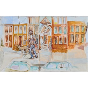 Andrew DeShong, Street Scene, Oil on Canvas