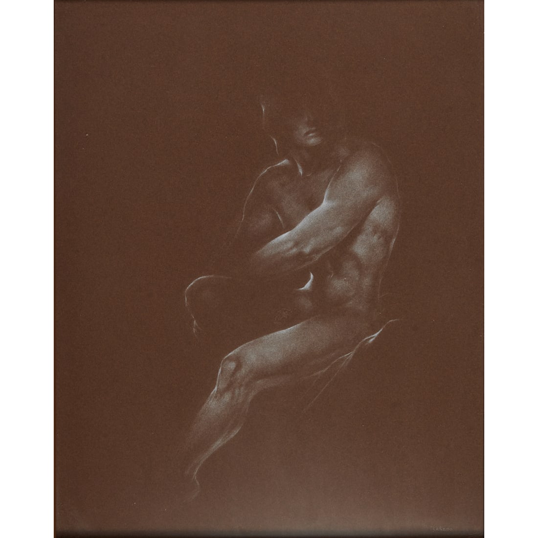 Alexander Canedo, Seated Nude, Drawing: Alexander (Alejandro de) Canedo (Mexican, 1902 - 1978), Seated Nude, pastel chalk on toned paper,[approximate dimensions - sight: 25; H x 19; W], signed lower right.
