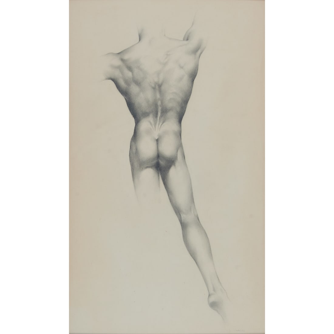 Alexander Canedo, Nude, Drawing: Alexander (Alejandro de) Canedo (Mexican, 1902 - 1978), Nude (Back), graphite on paper,[approximate dimensions - sight: 24 1/2; H x 14 1/2; W], signed lower right.