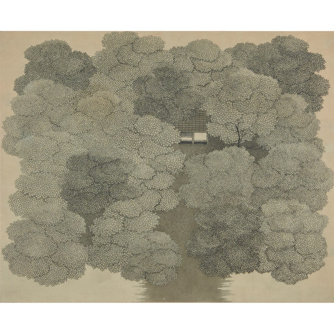 Tanaka Ryohei, House Amongst Trees, Etching (1 of 5)