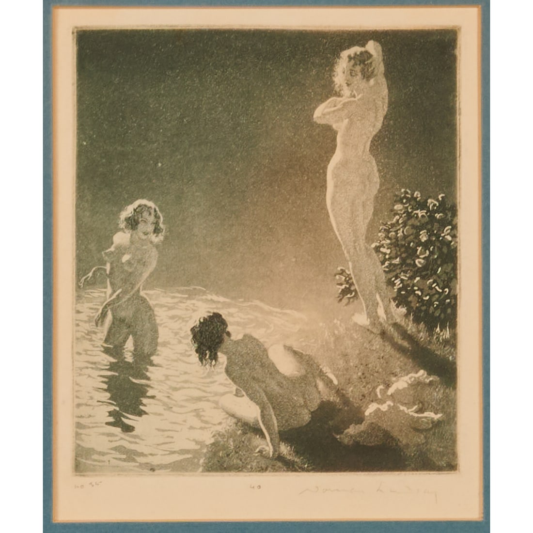 Norman Lindsay, No. 35 Three Nudes, Etching (1 of 6)