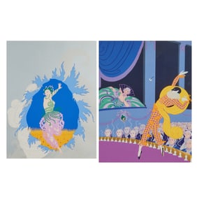 Erte, two serigraphs, incl. Harlequin and The Coming of Spring