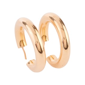 Pair of 14k Yellow Gold Hoop Earrings