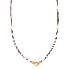 Diamond, Vermeil, Oxidized Silver Necklace