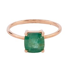 Emerald, 14k Yellow Gold Ring