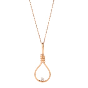 Diamond, 14k Yellow Gold Pendant Necklace