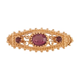 Multi-Stone, 14k Yellow Gold Brooch