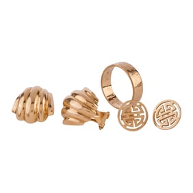 Collection of Three 14k Yellow Gold Jewelry Items