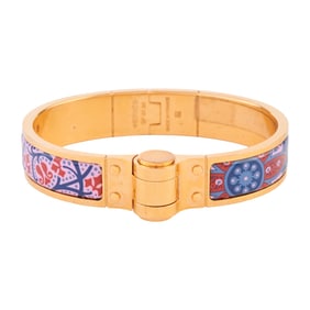Hermes Enamel, Yellow Metal Bracelet