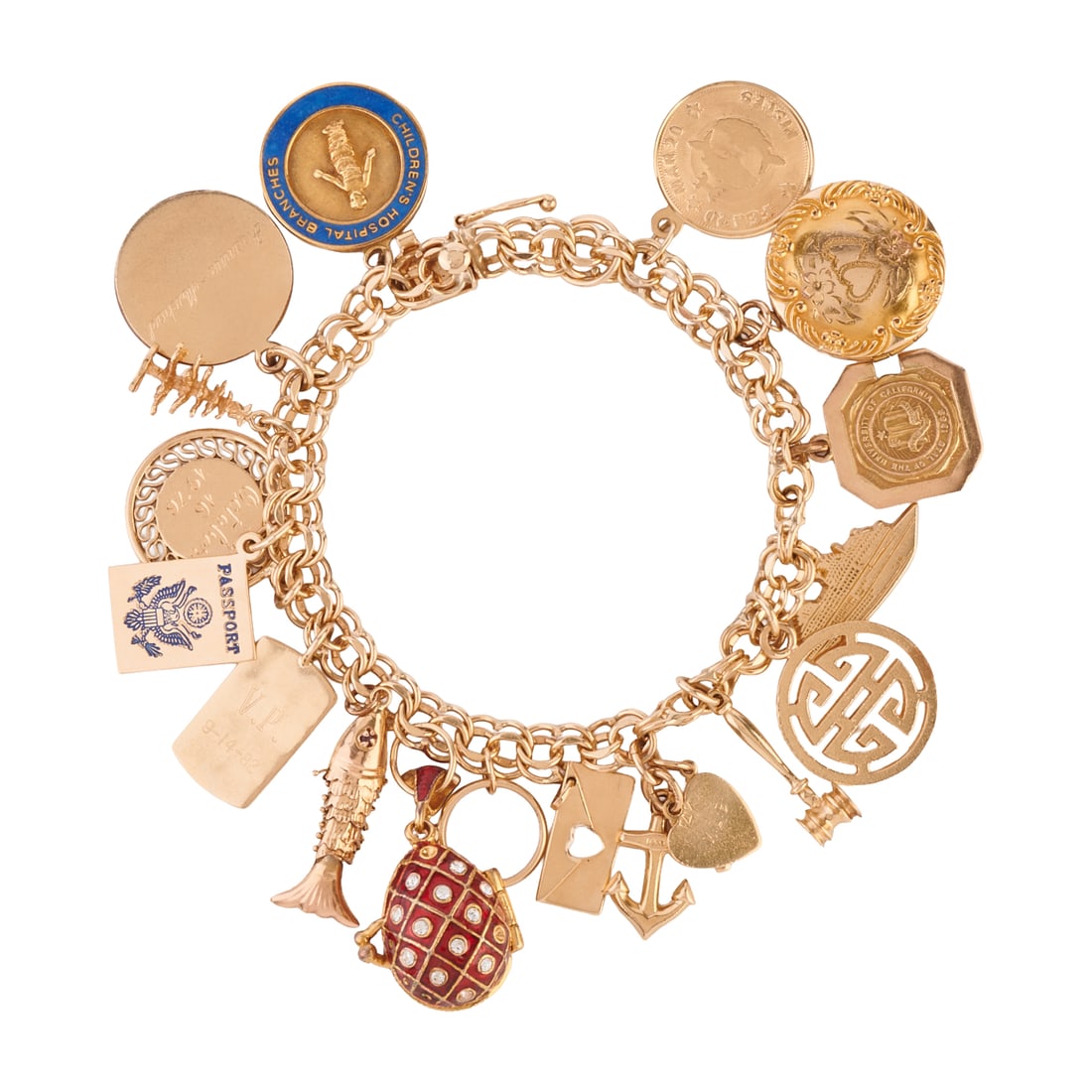 Enamel, 14k Yellow Gold, Gold-Filled Charm Bracelet (1 of 10)