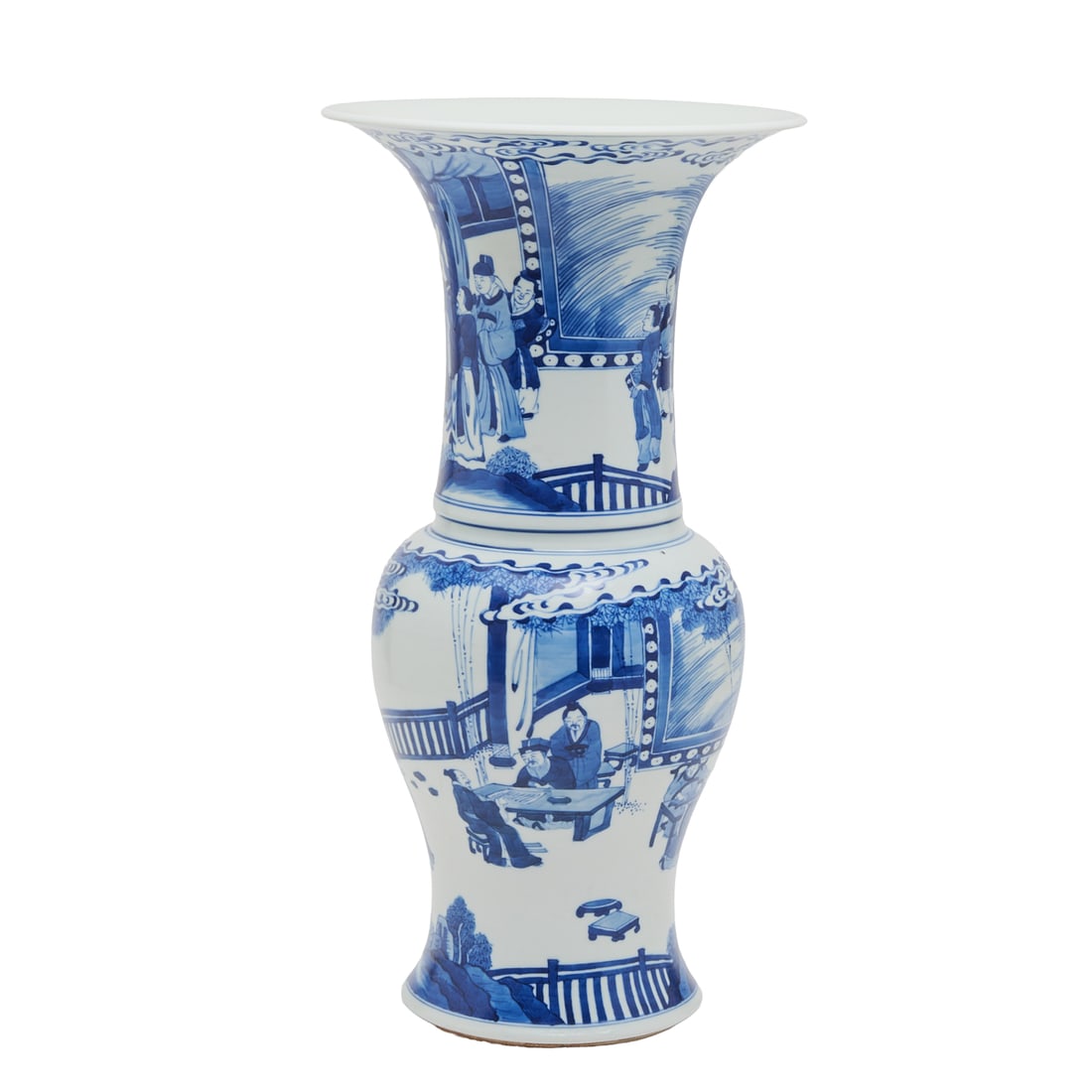 Chinese Blue and White Porcelain Figurine Vase. (1 of 4)