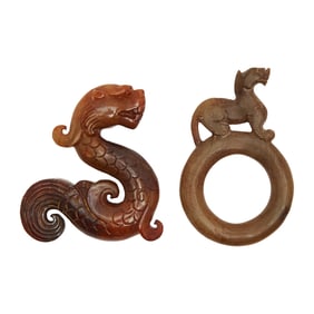 Group of Chinese Carved Jadeite Items