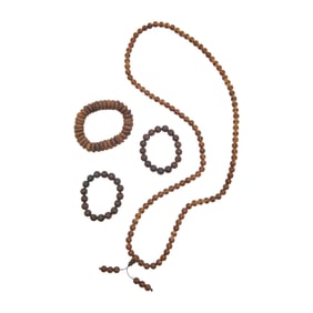 Group of Chinese Wooden Prayer's Beads Including Chenxiang