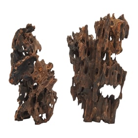 Two Chinese Carved Agarwood Pieces