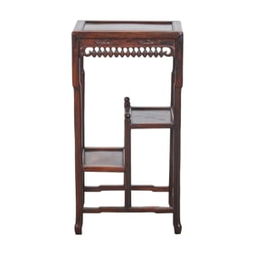 A Chinese Rosewood Three Tier Stand