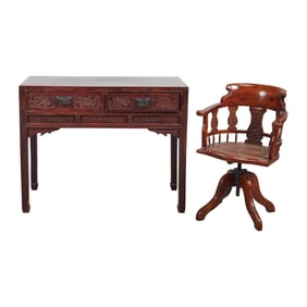 Chinese Desk with Swivel Chair