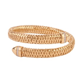 Roberto Coin Diamond, 18k Yellow Gold Coiled Bracelet