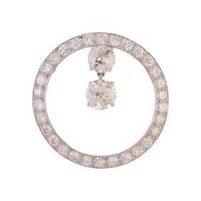 Diamond, Platinum Pendant Brooch