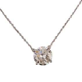 3.29 cts. Diamond, Platinum Necklace with GIA Report