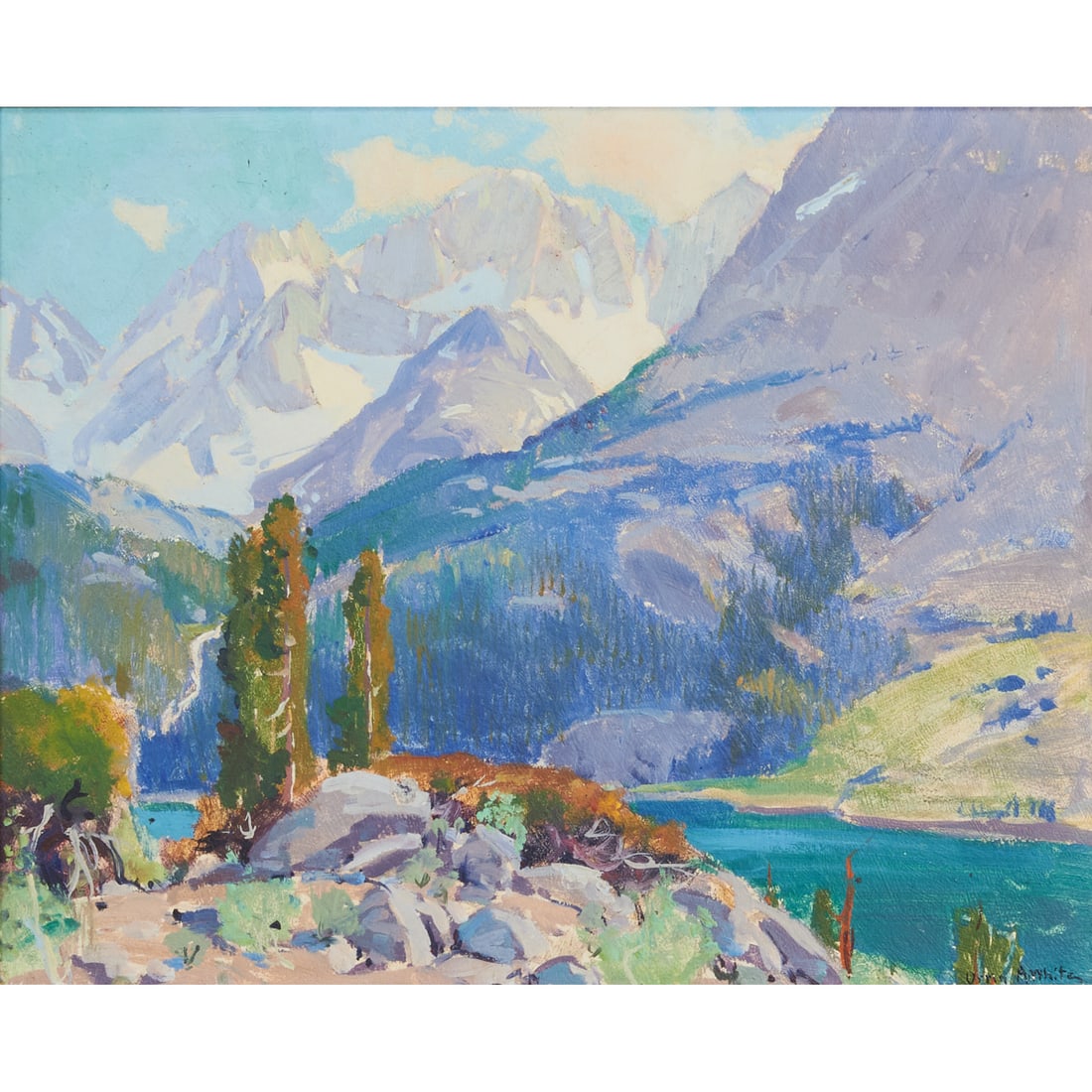 Orrin White, Sierra Lake, Oil on Board (1 of 5)
