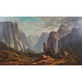 Attr. to Thomas Hill, Yosemite Valley, Oil on Board
