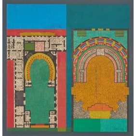 Mihail Chemiakin, Metaphysical Bust 17, Mixed Media on Paper