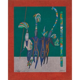 Mihail Chemiakin, Oceanic Ritual Dance 10, Mixed Media on Paper