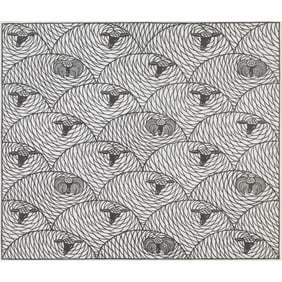 Jacques Hnizdovsky,  Resting Sheep II, Woodcut