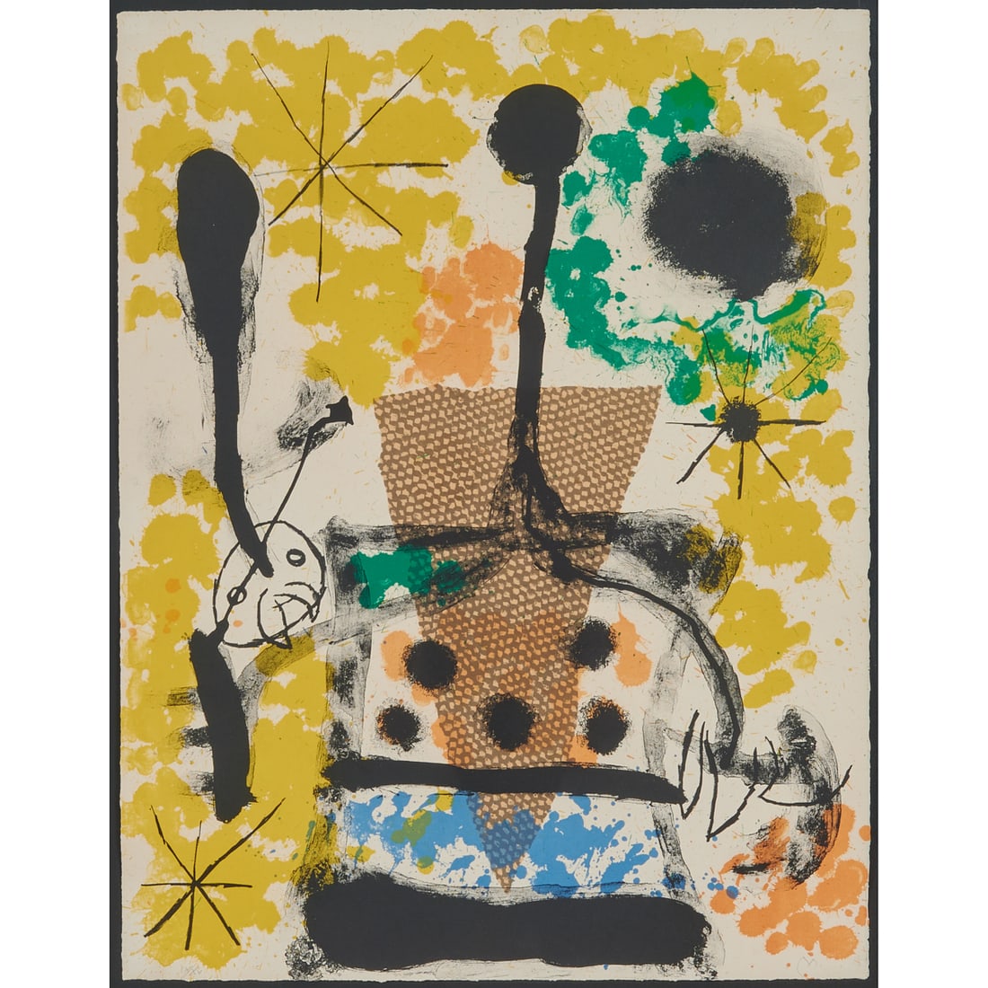 Joan Miro, Plate 4 from Album 19, colored lithograph (1 of 6)